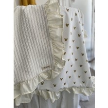 Derin Boutique Shop Krem Örgü Gold Mickey Fırfırlı Pike