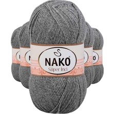 Pileli Store 5 Adet Süper Inci El Örgü Ipi 100 gr Gri Melanj 194