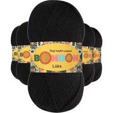 Pileli Store 5 Adet Lüks Patik Ipi Yünü Siyah 98206