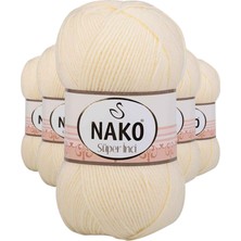 Pileli Store 5 Adet Süper Inci El Örgü Ipi 100 gr Krem 256