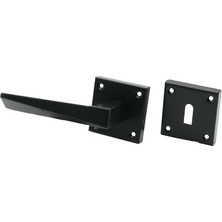 Pileli Store 4 Takım Pratik Prizma Oda Siyah Rozetli Kapı Kolu (4887)