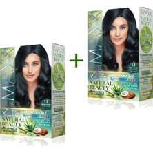 Pileli Store 2 Paket Natural Beauty Amonyaksız Saç Boyası 1.1 Mavi Siyah