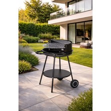 Yuvarlak Kömürlü Mangal Ayarlanabilir Krom Izgara 50CM Kömürlü Barbekü