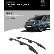 Turtle Cıtroen Berlingo 2019-2026 Kısa Şasi Crown Tavan Çıtası -Siyah (Kısa Şasi)