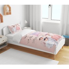 Sarel Group Bts Pembe Baskılı 3D Tek Kişilik Çarşafsız Nevresim Takımı