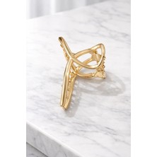 Nati Co Gold Renk Metal Modern Tasarım Saç Tokası – x Model Şık Toka