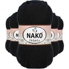 Pileli Store 5 Adet Pırlanta Amigurumi El Örgü Ipi Yünü Siyah 217