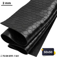 50X50 cm Izole Halı 2 mm 1 Kv Elektrik Yalıtkan Paspas - Iş Güvenliği Pano Önü Halısı