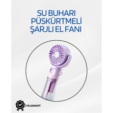 Pileli Store Taşınabilir Şarjlı Su Sisi Püskürtmeli Mini El Fanı – 4 Hız Ayarı, Tip-C Şarjlı, Sessiz