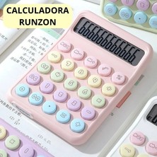 Pileli Store Runzon Renkli Hesap Makinesi Yuvarlak Uçlu 12 Hane Mavi RZ-822 (4887)