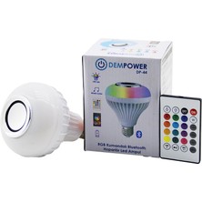 Pileli Store 2ın1-Kumandalı Rgb LED Ampul - Bluetooth Hoparlör Müzik Çalar LED-7W - HOPARLÖR-3W (4887)