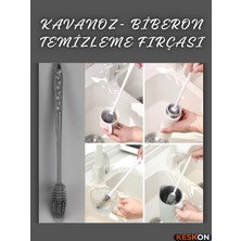 Keskon Silikon Uzun Saplı Kavanoz Yıkama Fırçası Şişe, Kavanoz, Bardak ve Termos Temizleyici