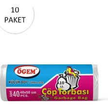 Pileli Store Küçük Boy Çöp Torbası 40 x 50 cm 40 Lı Rulo x 10 Paket = 400 Adet (Şeffaf)