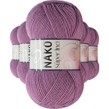 Pileli Store 5 Adet Süper Inci El Örgü Ipi 100 gr Koyu Gülkurusu 569