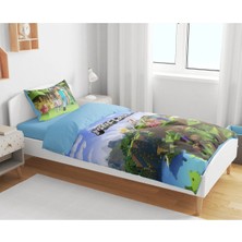 Sarel Group Tek Kişilik Çocuk Çarşafsız Nevresim Takımı Dijital Baskı Minecraft Baskı