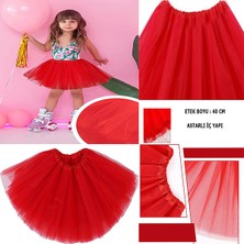 Pileli Store Kırmızı Renk Tütü Etek Çocuk Bebek Boy