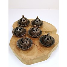 Pileli Store 6 Lı Mini Eskitme Osmanlı Temalı Koyu Renk Lokumluk Sunum