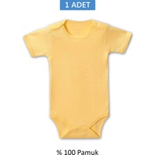 Pileli Store Sarı Yarım Kol Body Zıbın 7-12 Yaş Çocuklar Için (1 Adet) Alttan Çıtçıtlı Özel Gereksi