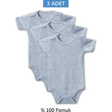 Pileli Store Gri Yarım Kol Body Zıbın 2-7 Yaş Çocuklar Için (3 Adet) Alttan Çıtçıtlı Özel Gereksinim