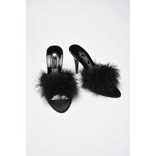 G&C Kadın Çeyizlik Topuklu Tüylü Gelin Ev Terliği 225