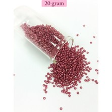 Pileli Store Dökme Cam Kum Boncuk (11/0) 2 mm - 20 Gram -  Koyu Pembe - BNC011