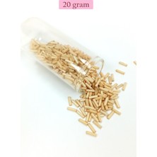 Pileli Store Uzun Boru Kesme Boncuk Çap 2mm Uzunluk 10 mm - 20 Gram - Koyu Krem - BNC229
