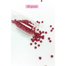 Pileli Store Dökme Cam Kum Boncuk Büyük Boy (6/0) 4 mm - 20 Gram - Bordo - BNC097
