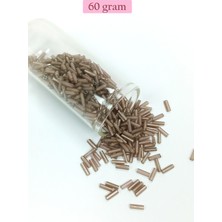 Pileli Store Uzun Boru Kesme Boncuk Çap 2mm Uzunluk 10 mm - 60 Gram - Duman - BNC292
