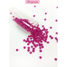 Pileli Store Dökme Cam Kum Boncuk Büyük Boy (6/0) 4 mm - 20 Gram - Açık Mor - BNC094