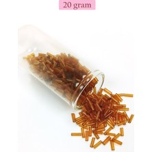 Pileli Store Uzun Boru Kesme Boncuk Çap 2mm Uzunluk 10 mm - 20 Gram - Şeffaf Gold - BNC254
