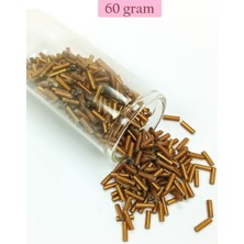 Pileli Store Uzun Boru Kesme Boncuk Çap 2mm Uzunluk 10 mm - 60 Gram - Koyu Altın - BNC265