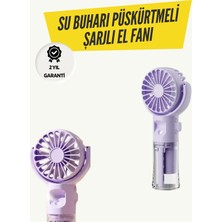 Pileli Store Mini Masaüstü ve El Tipi Buğu Fanı – Su Depolu Şarj Edilebilir Nemlendirici Özellikli