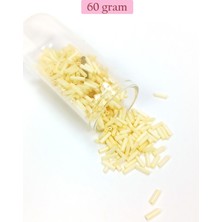 Pileli Store Uzun Boru Kesme Boncuk Çap 2mm Uzunluk 10 mm - 60 Gram - Krem - BNC273