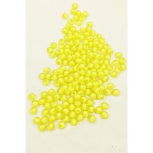 Pileli Store Yuvarlak Boncuk Içten Boncuklu Bileklik Çanta Boncuğu 8 mm 50 gr Sarı - BNC467