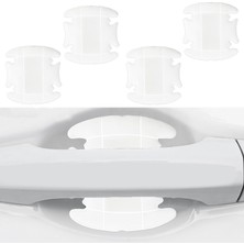 Pileli Store Dış Kapı Kolu Koruma Bandı Silikon 4 Parça Beyaz