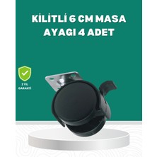 Pileli Store Zemin Korumalı Kilitli Ayak Tekerlek Seti 6 cm