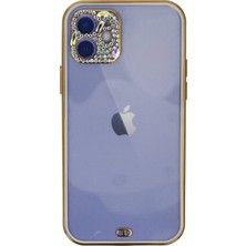 Pileli Store  iPhone 12 Kılıf Liva Taşlı Silikon - Beyaz