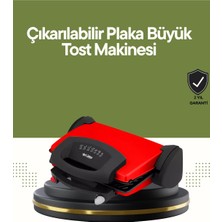 Pileli Store Profesyonel 2000W Tost Makinesi – Ayarlanabilir Termostat ve Çıkarılabilir Plaka