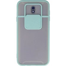 Pileli Store  Samsung Galaxy J7 Pro / J730 Kılıf Palm Buzlu Kamera Sürgülü Silikon - Turkuaz