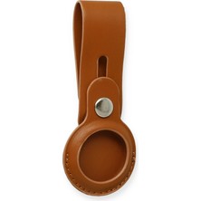 Pileli Store  Airtag Askılı Deri Kılıf - Taba