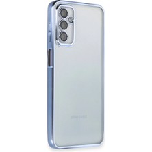 Pileli Store  Samsung Galaxy M23 Kılıf Razer Lensli Silikon - Açık Mavi