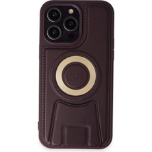 Pileli Store  iPhone 14 Pro Kılıf Merkür Magneticsafe Standlı Kapak - Derin Mor