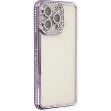 Pileli Store  iPhone 14 Pro Kılıf Joke Taşlı Silikon - Mor