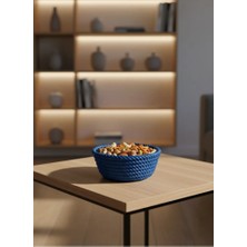 Pileli Store Yuvarlak Çerezlik Lacivert