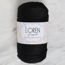 Pileli Store Loren Polyester Soft Macrame Siyah El Örgü Ipi - LM040 - 34445