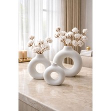 Emka 3lü Yuvarlak Vazo seti