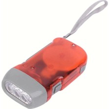 Usin Kırmızı Dinamolu Çevre Dostu Şeffaf Gövde Pilsiz Şarj Cihazsız Deprem Çantası Kamp El Feneri