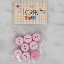 Pileli Store Loren Crafts Pembe 8 Li Balık Düğme - 571