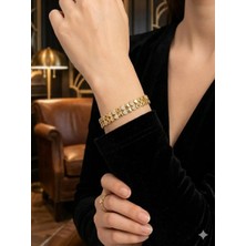 Melisa Takı & Aksesuar 14K Gold Renk Xuping Kalp Figürlü Zirkon Taşlı Bileklik