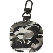 Pileli Store  Airpods Pro 2 (2.nesil) Çanta Kamuflaj Deri Kılıf - Gri